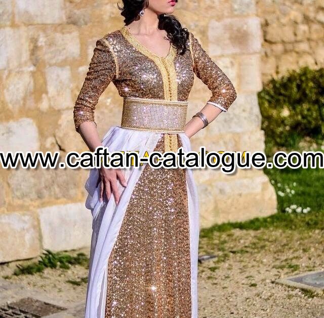 Caftan marocain satin pailleté