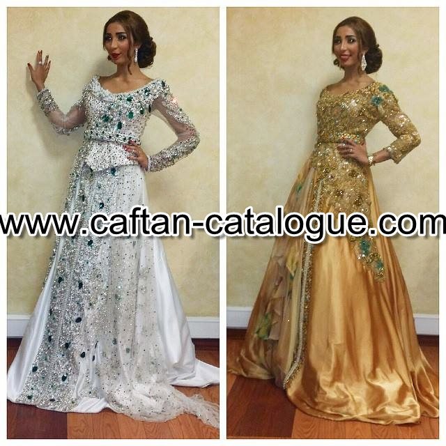 Caftan moderne élégant en satin pailleté